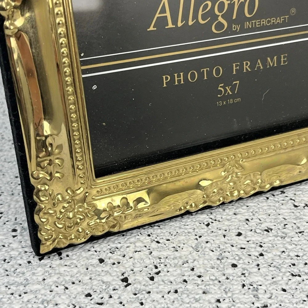 Allegro by Intercraft Gold Tone‎ Picture Photo Frame 5x7 Cottagecore Boho